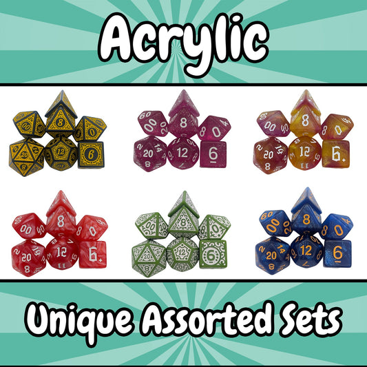 Mystery Dice Goblin - Acrylic Dice - Full Set of Matching Polyhedral Dice