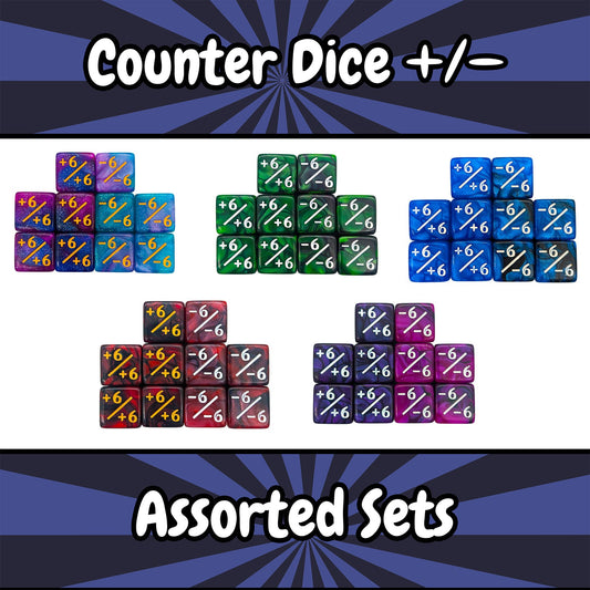 Mystery Dice Goblin - Counter Dice - Set of 10 Counter Dice +/-