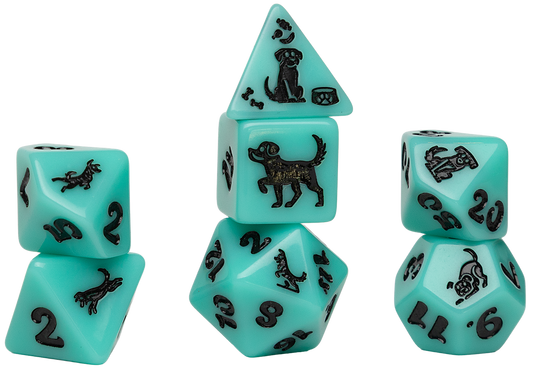 Sirius Dice Tube - Set of 7 Dice - Seafoam Shepherd