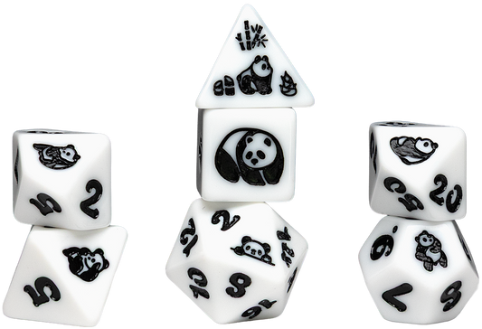 Sirius Dice Tube - Set of 7 Dice - Moon Panda